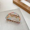 YHJ Acessórios de Cabelo Presilha Coreana Média Placa de Ácido Acético Liga Metálica Semi-redonda Presilha de Cabelo Disco de Cabeça Traseira Presilha de Cabelo Vazada Feminina