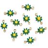 Aço inoxidável óleo caindo pequeno pingente duplo círculo duplo pendurado pequeno margarida pulseira faça você mesmo colar cor jóias pequeno pingente