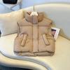 2024 Nuevo Otoño e Invierno Chaleco Corto Combinable Chaleco de Algodón Acolchado Transfronterizo para Mujer Chaqueta Chaleco Grueso con Cuello