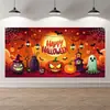 Fondo de Decoración de Halloween Fiesta Feliz de Halloween Agencia Guardería Bandera de Foto Tela