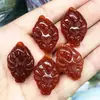 Pingente de Raposa de Nove Caudas em Calcedônia Branca Ágata de Calcedônia Pingente de Raposa de Nove Caudas Verde de Jade Pulseira de Raposa de Nove Caudas Transfronteiriço
