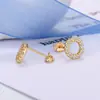 Comercio electrónico transfronterizo superventas 26 letras inglesas pendientes de circonita agujas de plata 925 pendientes exquisitos de diamantes completos pendientes