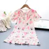 Camisola de Menina Estilo Verão Algodão Nuvem Pijama Infantil Primavera e Verão Estilo Princesa Roupas de Casa de Manga Curta para Crianças Maiores Usarem Fora