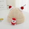 Gorro Navideño Lindo de Invierno Gorro de Lana para Niños Color Sólido Cálido Gorro de Punto para Bebés de 2 a 7 Años Exportación