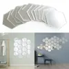 Nuevo Espejo Hexagonal de una Pieza Pegatinas de Pared Acrílicas Ecológicas Decoración de Pared de Fondo Pegatinas de Espejo Estéreo de Cristal