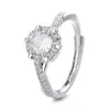 Nuevo Anillo Abierto de Brazo Giratorio de Seis Garras Xiaohongshu para Mujer, Anillo de Diamante de Alta Gama de un Quilate, Anillo de Boda, Suministro para Transmisión en Vivo de Douyin
