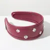 Diadema Heming Estilo Coreano Moda Estilo Ins Simple Lujo Ligero Versátil Cuero Ojal de Metal Accesorio para el Cabello de Alta Gama Elegante