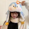 2026 Sombrero Cálido de Dibujos Animados de Pingüino y Pececito para Niñas, Animal de Peluche Lindo, Divertido, Móvil, Antideslizante