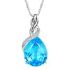 Elegante colgante en forma de gota, collar de gemas naturales de imitación, topacio sintético, amatista, cadena para clavícula.
