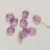 Vidrio transparente polvo dorado tridimensional agujero recto flor de tulipán hojas cuentas diy aretes tocado pulsera colgante material