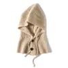 Suave y Pegajoso Cachemir 2026 Otoño/Invierno Nuevo Para Mujer Casual Protección Auditiva Bufanda para el Cuello Cubre Cabeza Gorro Tejido Cálido Hebilla Cordón Gorro