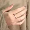 Anel Fino de Diamante para Mulheres, Estilo Japonês e K, Círculo Fino de Nicho, Pequeno Anel de Diamante, Abertura Exquisita, Anel Aberto de Ouro Empilhável