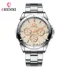 CHENGXI Chenxi 019A Relógio de pulso de quartzo redondo moda casal à prova d'água criativo pulseira de aço moda casual