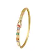 Distrito de Lu Pulseira de Cobre Colorida com Zircônia Inlaid Cruzada Feminina Estilo Ins Nicho Europeu e Americano Pulseira de Design Avançado Atacado