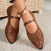 Zapatos Mary Jane Multicolores de Estilo Sencillo para Mujer, con Correa Única Ajustable y Parte Superior de Malla Hueca, Planos de Talla Grande