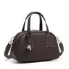Bolso Pequeño Tipo Bowling Hobo de Piel de Vaca de Primera Capa Transfronterizo Bolso de Mano Moderno y Tendencia para Mujer Bolso Cruzado de Hombro de Cuero Genuino