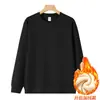 Sudadera nueva de algodón pesado con cuello redondo, corte holgado, estilo masculino, color liso, top casual, disponible en varios colores