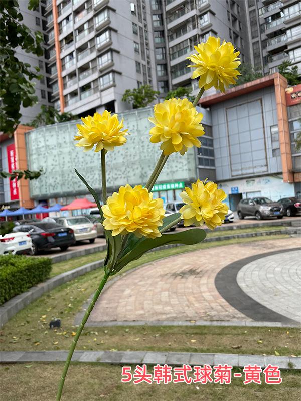 聚美-5头韩式球菊-SKU黄色