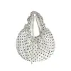 Bolso para Mujer 2026 Nuevo Estilo Transfronterizo con Cierre de Cordón Plisado Lunares Bolso de Hombro con Encaje de Malla de Color Contrastante Bolso de Mano Bolso de Axila