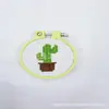Llavero de mochila para niños bolsa de materiales de punto de cruz para niños bolsa de materiales de bordado trébol de cuatro hojas cactus