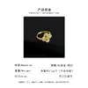 Anillo de Flor de Cuatro Hojas con Circonita Chapado en Oro de 18 Quilates Estilo de Lujo Accesible Retro de Nicho Anillo Abierto para Dedo Índice Joyería de Mano Medieval