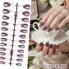 Extensões de Unha Brancas Pontiagudas Longas Estilo Francês, Color Sólida, Press-On, 24 Peças, Tamanhos Variados, Formato de Tira, Atacado