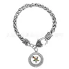 Grupo grego OES East Star Association pingente de pulseira com logo diy 20cm fecho lagosta prata antiga pulseira torcida BSK