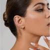 Pendientes de circonita con incrustaciones de corazón dulce y fresco con baño de latón dorado real transfronterizo de Europa y Estados Unidos, lindos pendientes para damas