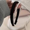 Diadema de perlas estrechas de moda, aro para el cabello sensible a la presión, ligero, lujoso, de satén, elegante, de alta calidad.