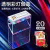 Estuche para Cigarrillos con Luz LED Transparente Encendedor USB para Paquetes de 20 Cigarrillos Gruesos Caja de Cigarrillos para Hombres Paquete Completo Sellado a Prueba de Humedad Venta al por Mayor