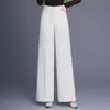 Pantalones Anchos de Cintura Alta Nuevos 2026 para Mujer, Sueltos y Adelgazantes, Adecuados para Ir al Trabajo y Uso Casual, Pantalones Largos Versátiles de Color Sólido
