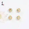 Contas Redondas Cloisonné 8mm Contas de Gotejamento de Óleo Contas Vazadas Azul Queimado Soltas Contas Espaçadoras para Pulseira DIY Acessórios para Joias Artesanais com Contas