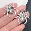 Paquete de Materiales para Colgantes de Joyería DIY de Aleación de Plata Antigua de Halloween, 100 Piezas de Telaraña, Calabaza, Calavera