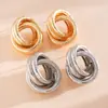 Pendientes de Nudo Retorcido Estilo Metal Europeo y Americano, Pendientes Geométricos Simples Transfronterizos, Pendientes de Nicho de Gama Alta para Mujer