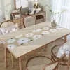 Mantel individual impermeable y a prueba de aceite con textura de cuero sintético sin lavado, mantel de PVC estilo floral pastoral para uso doméstico, protector de mantel