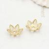 Accesorios DIY Tapa de Flor Hueca de Cobre Puro Estilo Coreano Chapado en Oro de 14K Material para Pulsera Collar Accesorios para Aretes Hechos a Mano