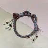 Lanyard de teléfono colorido tejido a mano, correa de muñeca de estilo étnico, cordón anti-pérdida con borla y cuenta, adorno colgante para funda de teléfono, venta al por mayor
