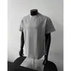 Camiseta Masculina de Verão Cleanfit Americana Pesada Desconstruída Manga Curta Versão Boxy Top de Manga Curta com Painéis de Tecido Air Layer