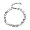 Moda Transfronteiriça Pulseira de Aço Titânio Espinho Hip Hop Masculino Popular Design Simples Senso de Design Pulseira com Letras de Nicho Pulseira Masculina e Feminina