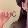 Brincos de Argola Yadan Style Melad Lisos com Gota de Óleo para Mulheres Brincos de Círculo da Moda Studs Pequenos para Afinar o Rosto de Garotas Populares