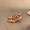 Temporada del Primer Encuentro: Tacones Altos Sexy y Elegantes para Mujer, Sandalias de Tira Trasera sin Cierre, Punta Fina Cerrada