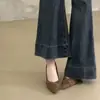 Punta Fina 2025 Nuevo Estilo Ante Poco Profundo para Viajes Diarios Tacones de Aguja Aumentadores de Altura Dopamina Zapatos para Entrevistas Súper Suaves para Exportación