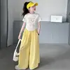 Conjunto de Verano para Niñas 2026 Nuevo de Moda Genial Moda Infantil Conjunto de Dos Piezas con Pantalones de Secado Rápido para Niñas Mayores