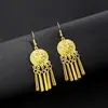 Pendientes de Borla y Cascabel Europeos y Americanos, Colgantes de Hoja Bohemios, Pendientes de Zona de Mercado Nocturno, Pendientes de Estilo Étnico de Pavo Real para Mujer