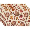 Amazon Halloween Acción de Gracias Manteles Individuales Calabaza Hoja de Arce Manteles Individuales Pavo Otoño Decoración de Mesa Manteles Individuales Resistentes al Calor
