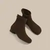 Botas Francesas de Gamuza Estilo Martin Mujer 2026 Botas Nuevas de Invierno Mujer Botines Retro Estilo Británico Botas de Moda Casual para Mujer