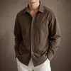 Camisa de trabalho de manga comprida patchwork desconstruída de alta qualidade estilo americano com bolsos com zíper, nova camisa casual de colarinho masculina para outono