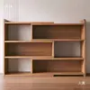 Estante de chão estante retrátil cor de madeira maciça armário de armazenamento simples para casa armário baixo estante de armazenamento para mesa de estudante