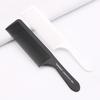 Peine de peluquería grande antiestático con dientes de estilista, peine de corte de pelo negro plano para afeitar el cabello, peine de esquina para hombres