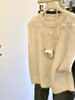 Chaleco Tejido sin Mangas con Lazo de Encaje Grueso y Perlas para Mujer Otoño Ropa de Punto de Alta Gama
